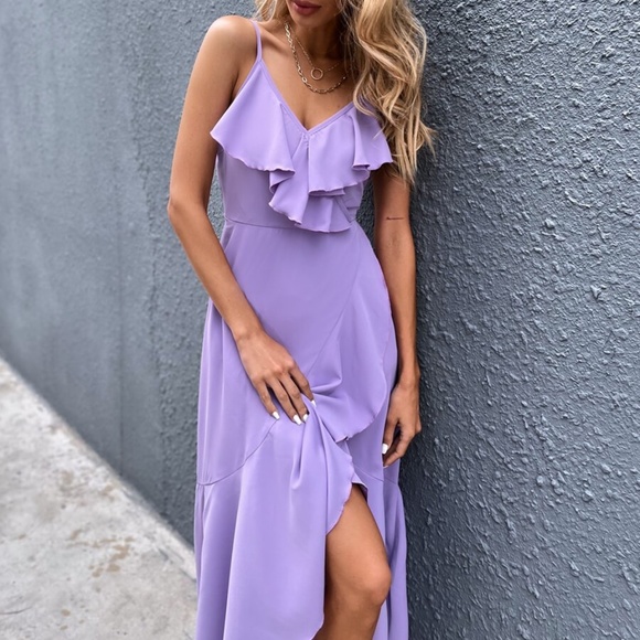 Boho Royal Blue Ruffle Tulip Hem Maxi Dress - Picture 7 of 16